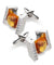 Vittorio Vico Princess Cut Crystal Colorstone Cufflinks: CL14XX Series
