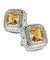 Vittorio Vico Men's Large Square Colorstone Crystal Double Diamond Set Cufflinks: CL75XX Series