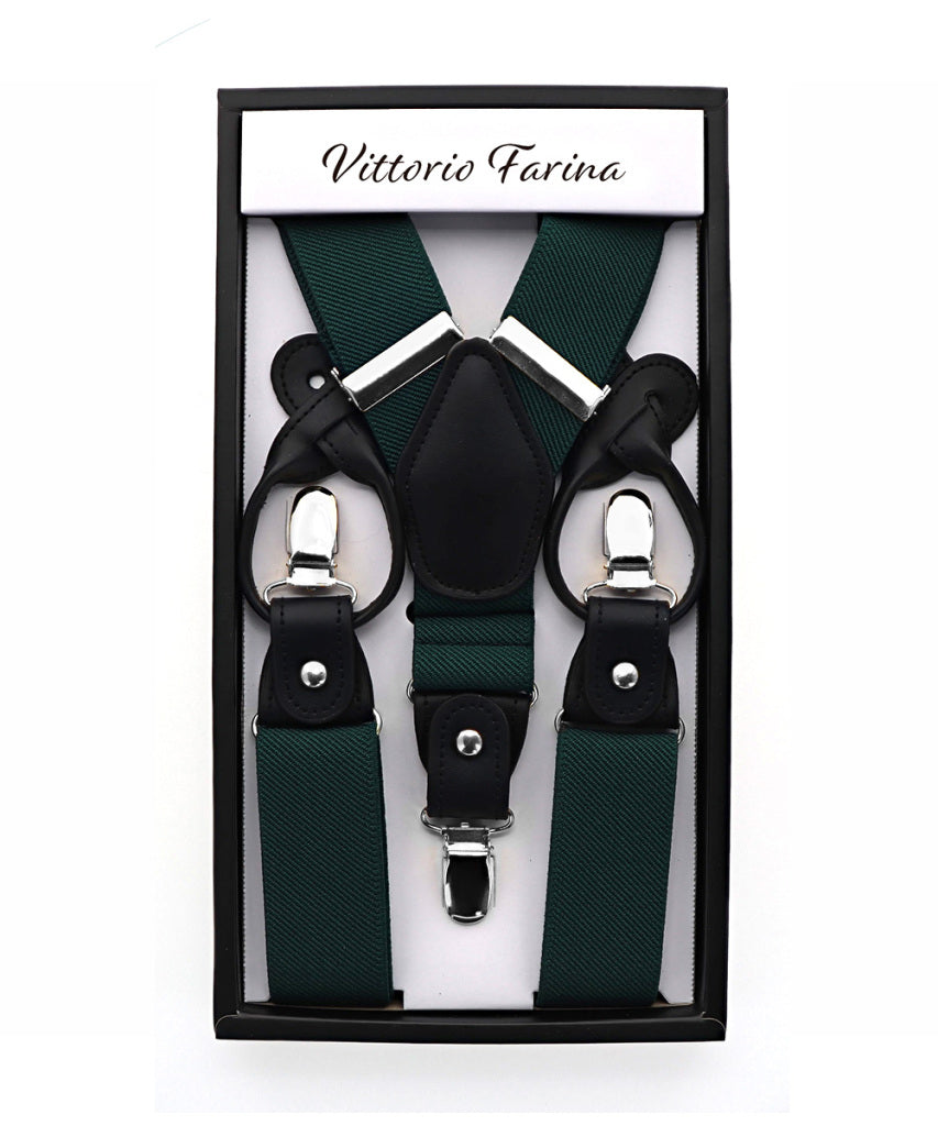 Vittorio Farina Men's Convertible Suspender in Gift Box: 70% Polyester &amp; 30% Elastomer