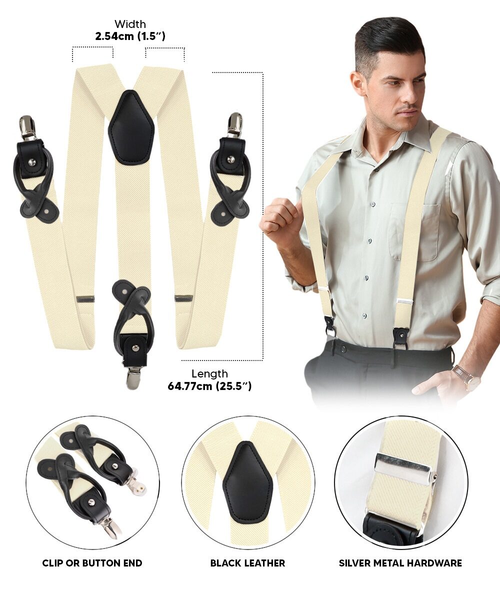 Vittorio Farina Men's Convertible Suspender in Gift Box: 70% Polyester &amp; 30% Elastomer