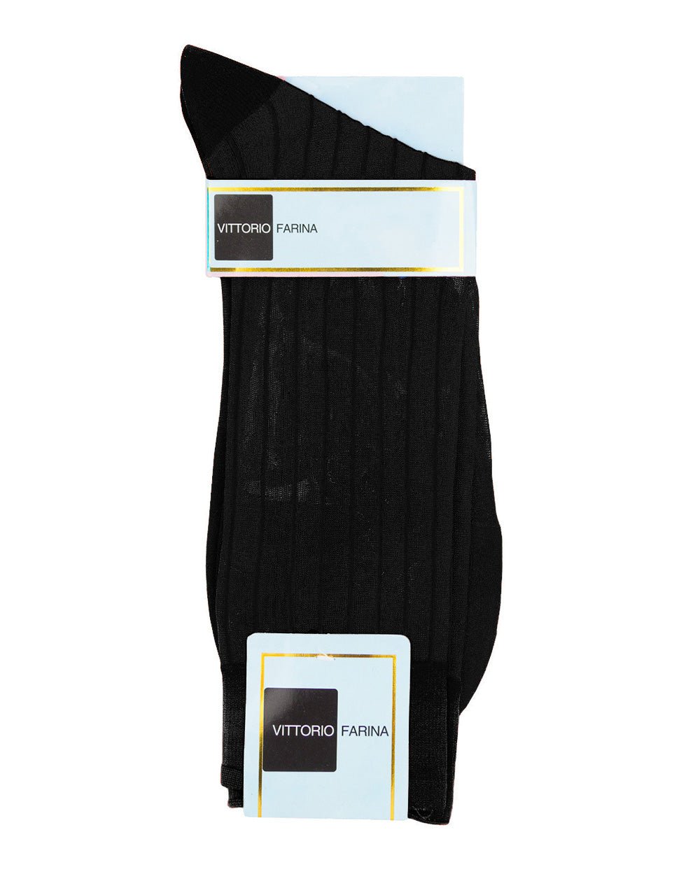 Vittorio Farina Men's Ribbed Shear Nylon Anklet Dress Socks - ank - black - s3 - 12 - Classy Cufflinks