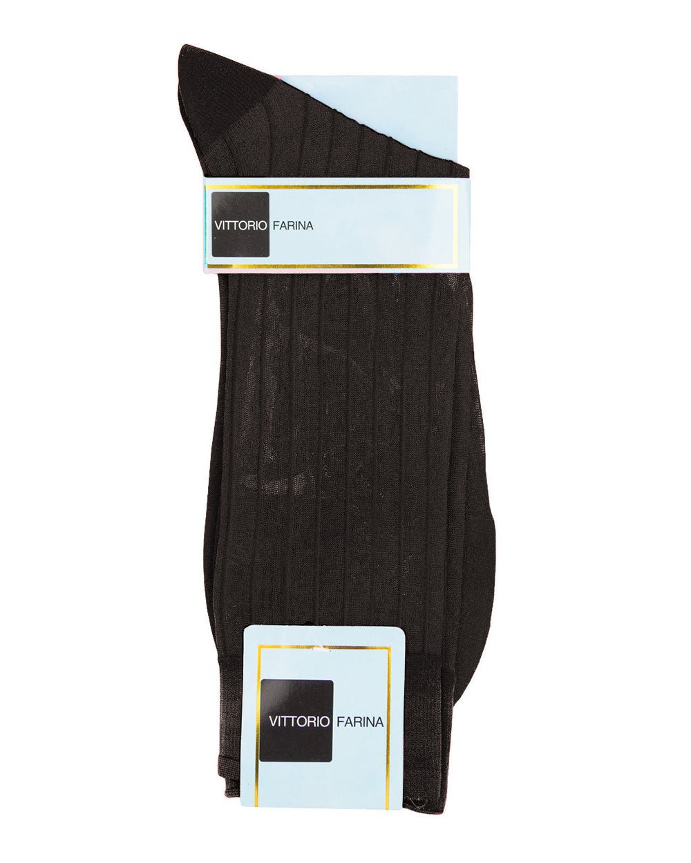 Vittorio Farina Men's Ribbed Shear Nylon Anklet Dress Socks - ank - brown - 12 - Classy Cufflinks