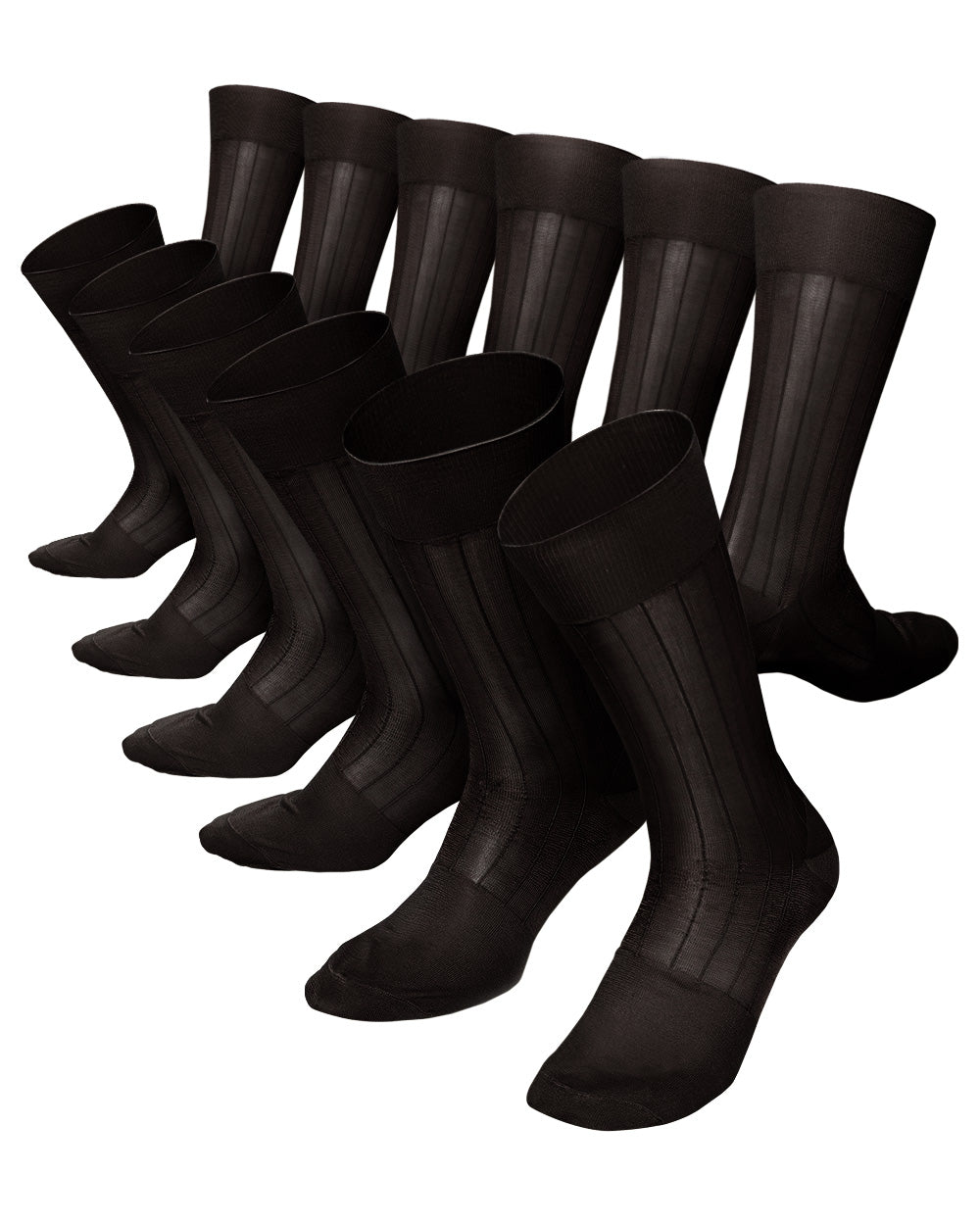 Vittorio Farina Men's Ribbed Shear Nylon Anklet Dress Socks - ank - brown - 12 - Classy Cufflinks