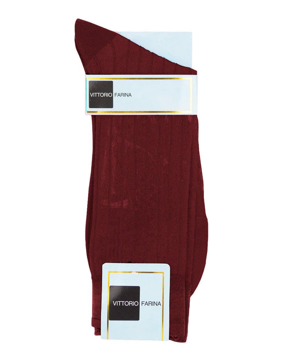Vittorio Farina Men's Ribbed Shear Nylon Anklet Dress Socks - ank - burg - 12 - Classy Cufflinks