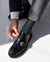 Vittorio Farina Men's Ribbed Shear Nylon Anklet Dress Socks - ank - charcoal - 3 - Classy Cufflinks