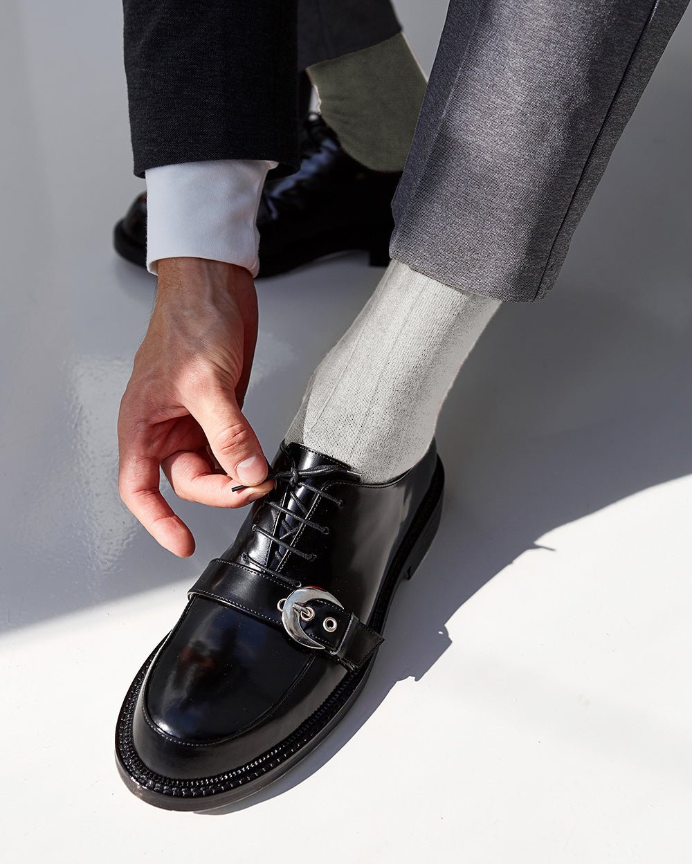 Vittorio Farina Men's Ribbed Shear Nylon Anklet Dress Socks - ank - ivory - 12 - Classy Cufflinks