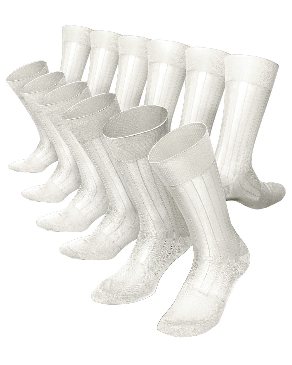 Vittorio Farina Men's Ribbed Shear Nylon Anklet Dress Socks - ank - ivory - 12 - Classy Cufflinks