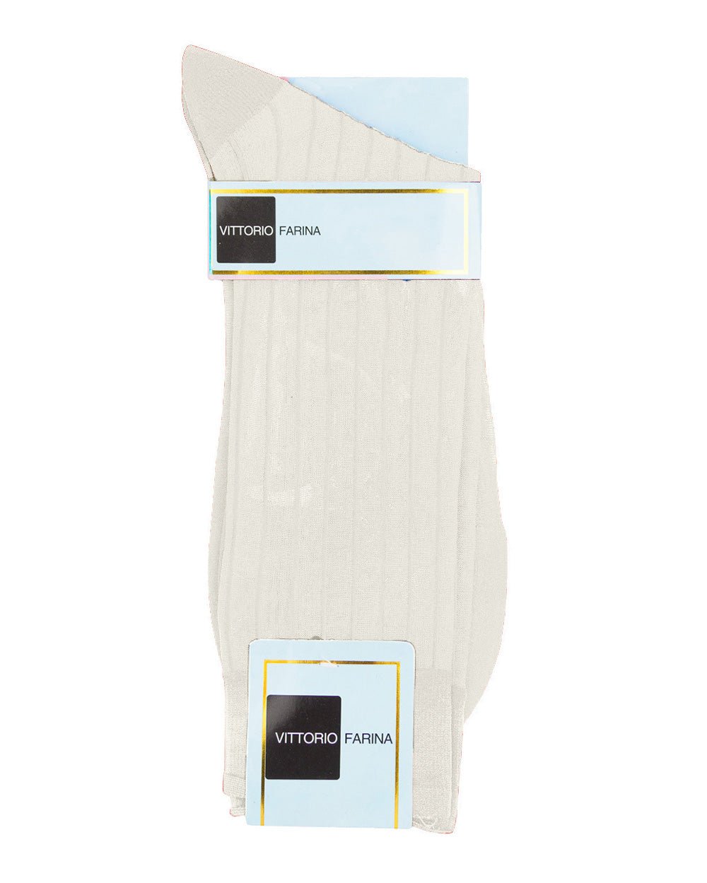 Vittorio Farina Men's Ribbed Shear Nylon Anklet Dress Socks - ank - ivory - 12 - Classy Cufflinks