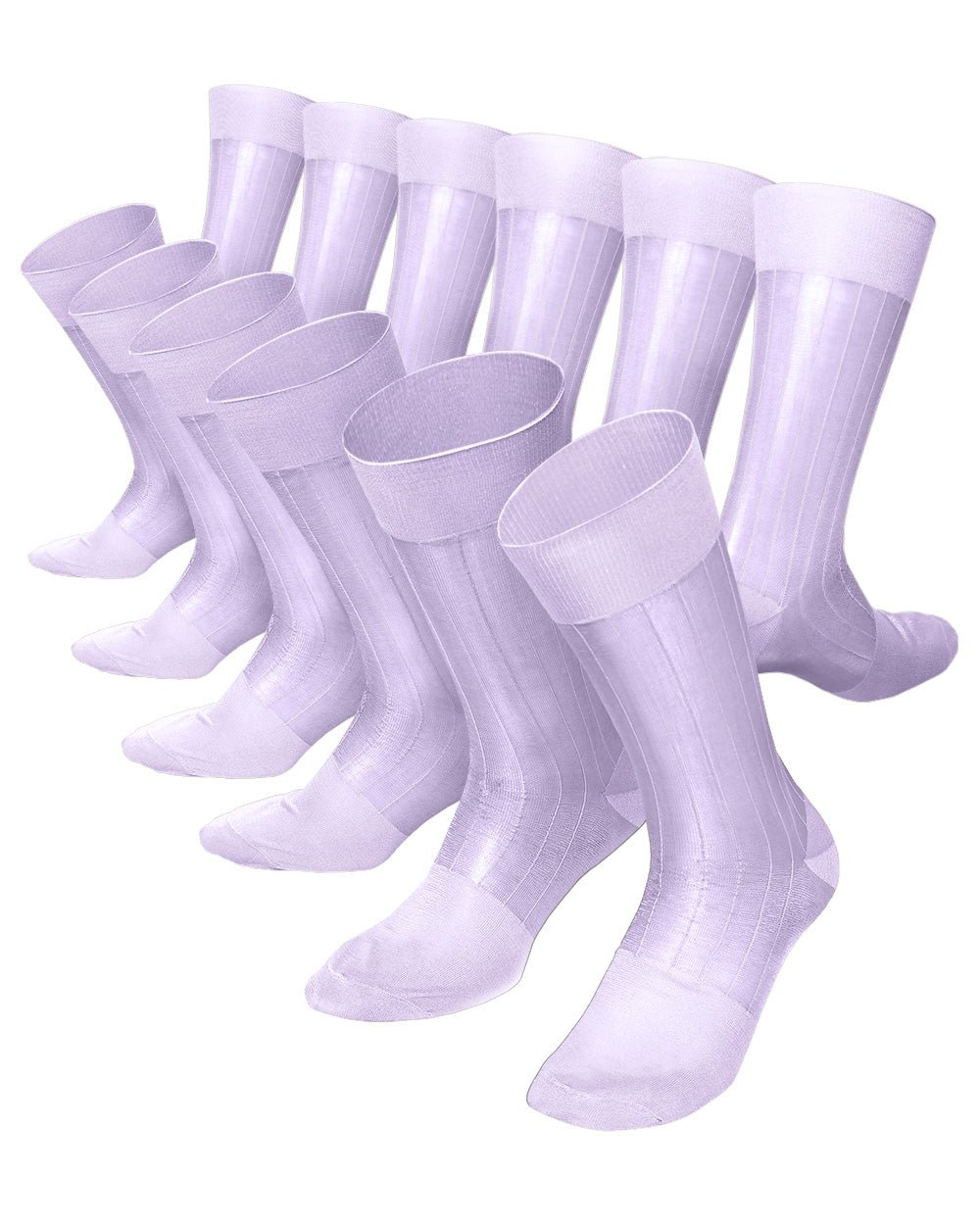 Vittorio Farina Men's Ribbed Shear Nylon Anklet Dress Socks - ank - lavender - 12 - Classy Cufflinks