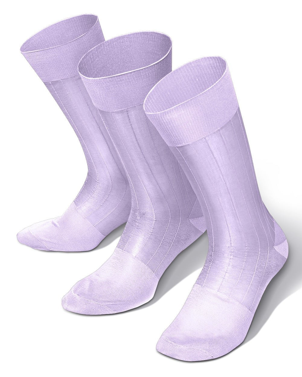 Vittorio Farina Men's Ribbed Shear Nylon Anklet Dress Socks - ank - lavender - 3 - Classy Cufflinks