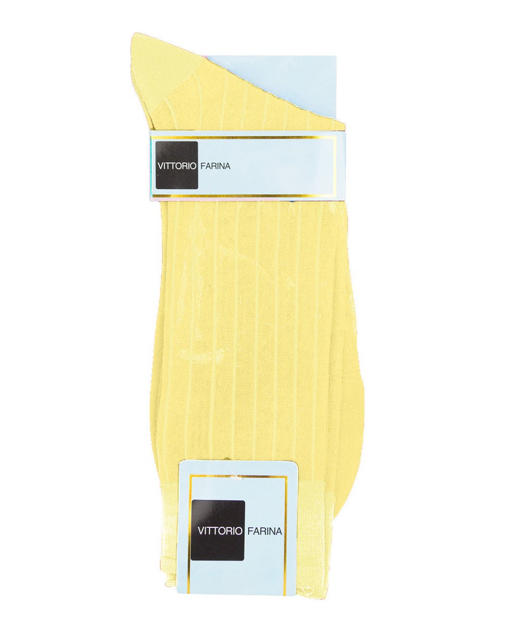 Vittorio Farina Men's Ribbed Shear Nylon Anklet Dress Socks - ank - maize - 12 - Classy Cufflinks