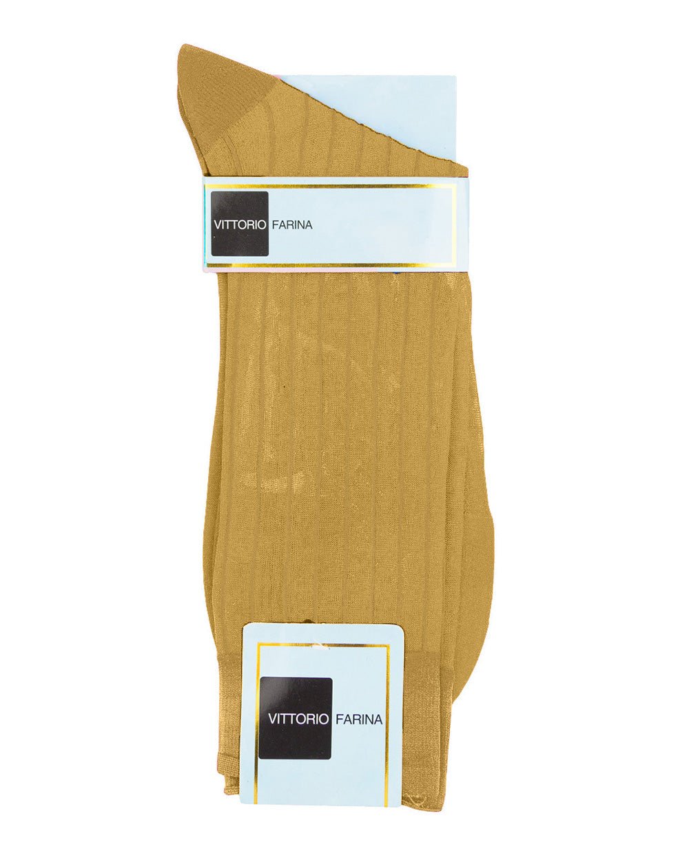 Vittorio Farina Men's Ribbed Shear Nylon Anklet Dress Socks - ank - mustard - 12 - Classy Cufflinks