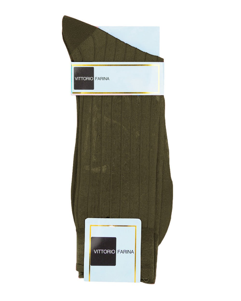 Vittorio Farina Men's Ribbed Shear Nylon Anklet Dress Socks - ank - olive - 3 - Classy Cufflinks