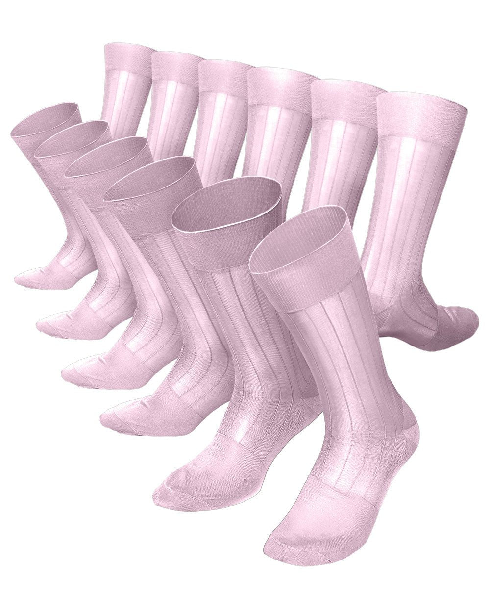 Vittorio Farina Men's Ribbed Shear Nylon Anklet Dress Socks - ank - pink - 12 - Classy Cufflinks