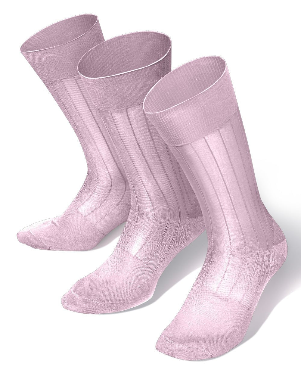 Vittorio Farina Men's Ribbed Shear Nylon Anklet Dress Socks - ank - pink - 3 - Classy Cufflinks