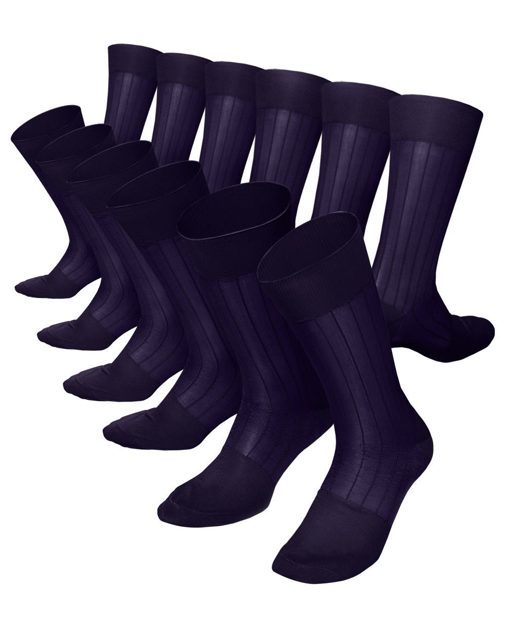 Vittorio Farina Men's Ribbed Shear Nylon Anklet Dress Socks - ank - purple - 12 - Classy Cufflinks