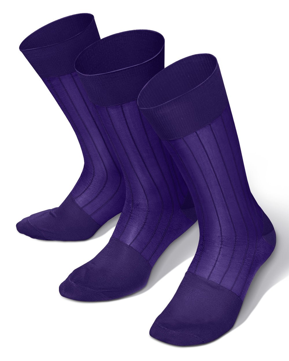 Vittorio Farina Men's Ribbed Shear Nylon Anklet Dress Socks - ank - purple - 3 - Classy Cufflinks