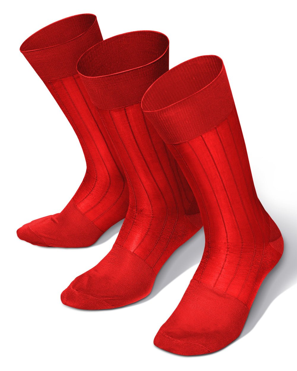Vittorio Farina Men's Ribbed Shear Nylon Anklet Dress Socks - ank - red - 3 - Classy Cufflinks