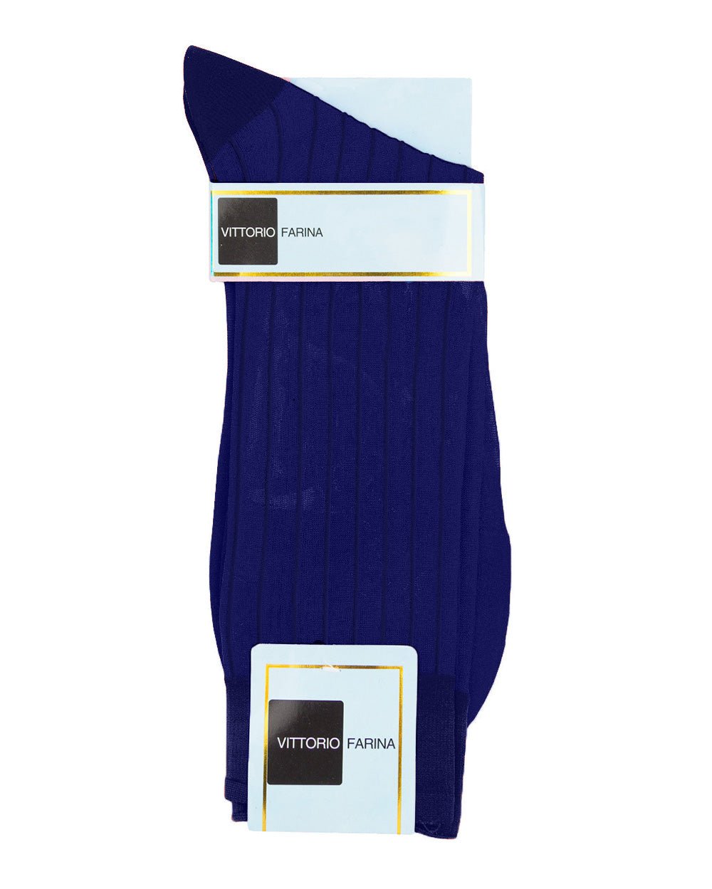 Vittorio Farina Men's Ribbed Shear Nylon Anklet Dress Socks - ank - royal - 3 - Classy Cufflinks