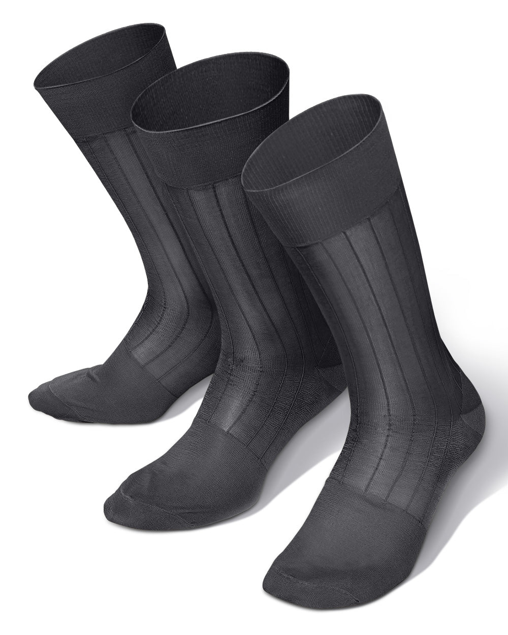 Vittorio Farina Men's Ribbed Shear Nylon Anklet Dress Socks - ank - royal - 3 - Classy Cufflinks