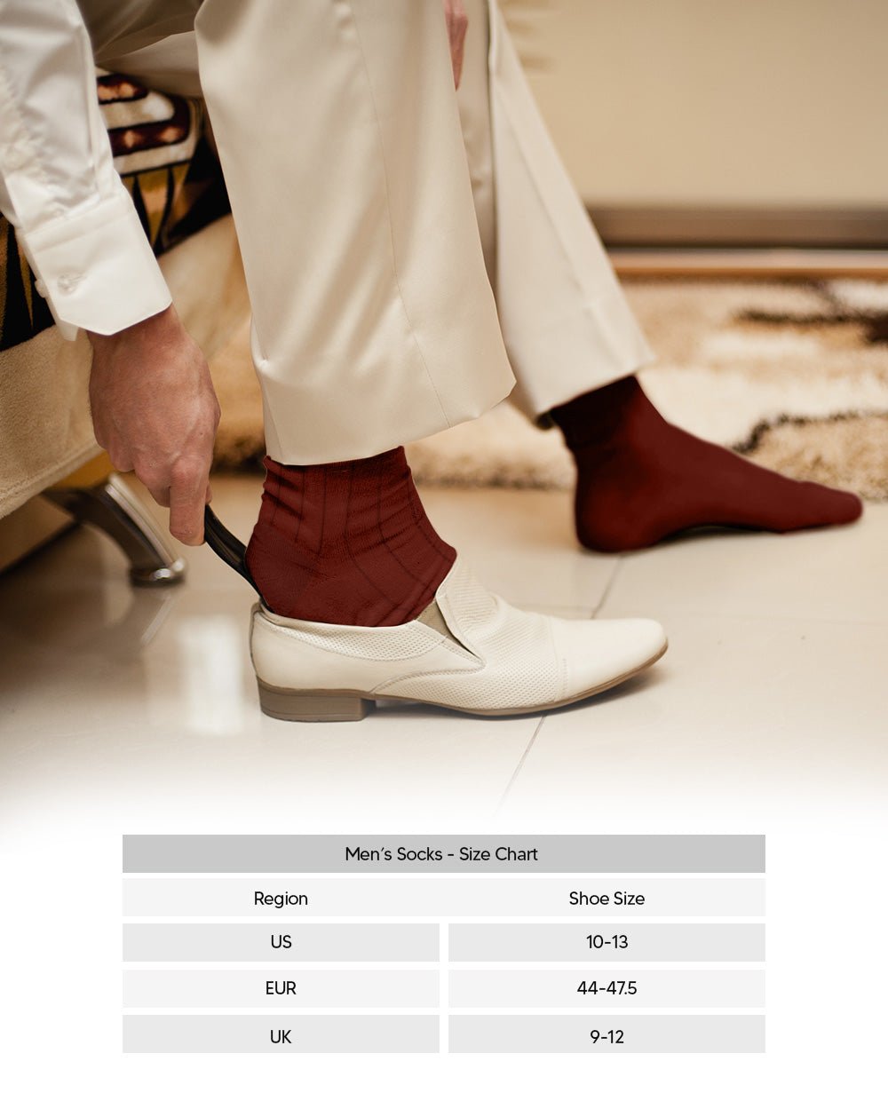Vittorio Farina Men's Ribbed Shear Nylon Anklet Dress Socks - ank - rust - 12 - Classy Cufflinks