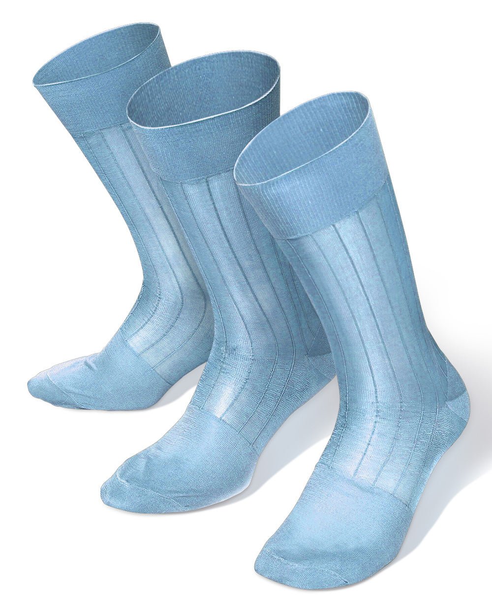 Vittorio Farina Men's Ribbed Shear Nylon Anklet Dress Socks - ank - silver - grey - 3 - Classy Cufflinks