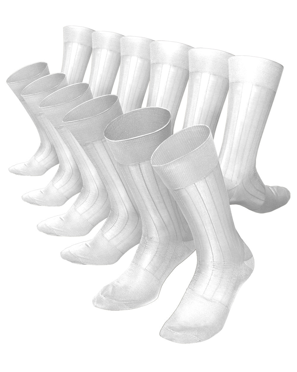 Vittorio Farina Men's Ribbed Shear Nylon Anklet Dress Socks - ank - white - 12 - Classy Cufflinks