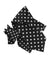 Vittorio Farina Men's Polka Dot Satin Ascot & Pocket Square - ASCOTS - PD_BLACK_WHITE - Classy Cufflinks