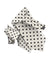 Vittorio Farina Men's Polka Dot Satin Ascot & Pocket Square - ASCOTS - PD_IVORY_BLACK - Classy Cufflinks