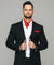 Vittorio Farina Men's Polka Dot Satin Ascot & Pocket Square - ASCOTS - PD_RED_WHITE - Classy Cufflinks