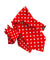 Vittorio Farina Men's Polka Dot Satin Ascot & Pocket Square - ASCOTS - PD_RED_WHITE - Classy Cufflinks