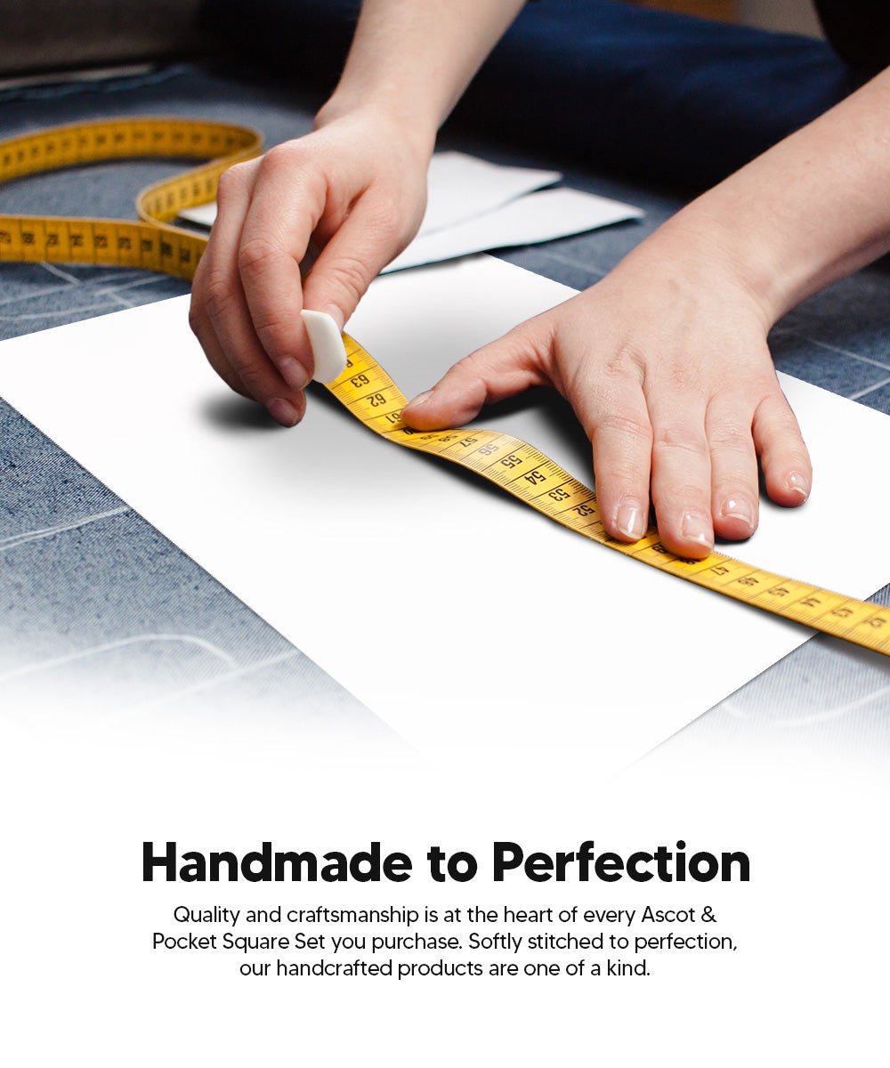Vittorio Farina Men's Solid Satin Ascot &amp; Pocket Square - ASCOTS - SOLID_WHITE - Classy Cufflinks
