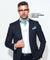 Vittorio Farina Men's Woven Pasiley Ascot & Pocket Square - ASCOTS - WP_TURQUOISE - Classy Cufflinks