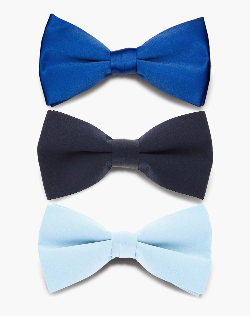 Vittorio Farina Men's Satin Bow Tie in Gift Box (Multipack) - B - SOLID - 3_BLUE - Classy Cufflinks