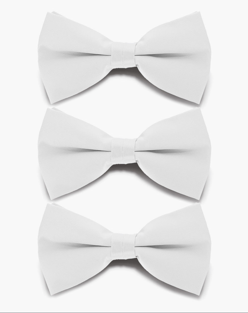 Vittorio Farina Men's Satin Bow Tie in Gift Box (Multipack) - B - SOLID - 3_WHITE - Classy Cufflinks