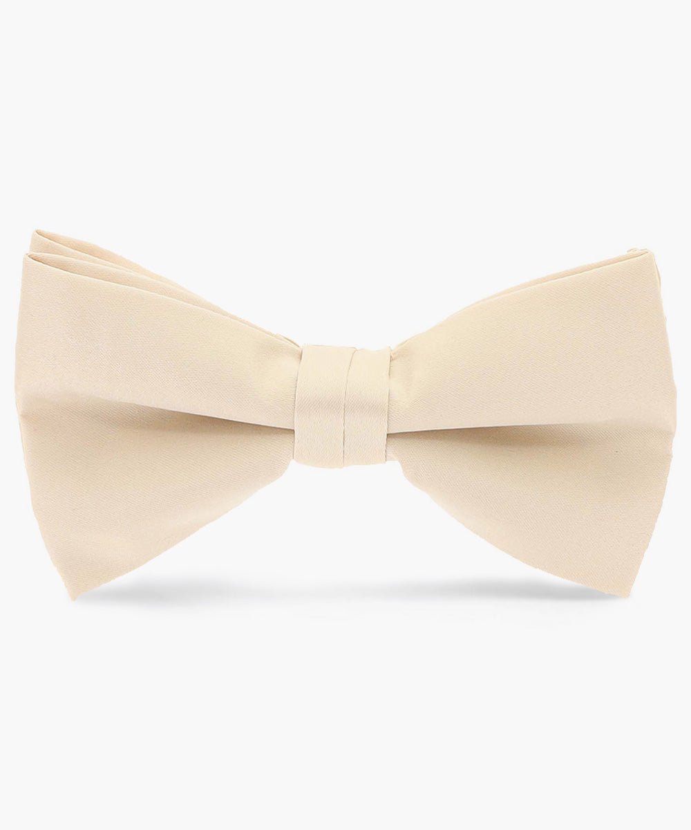 Vittorio Farina Men's Satin Bow Tie in Gift Box - basic - bow - tie - beige - Classy Cufflinks