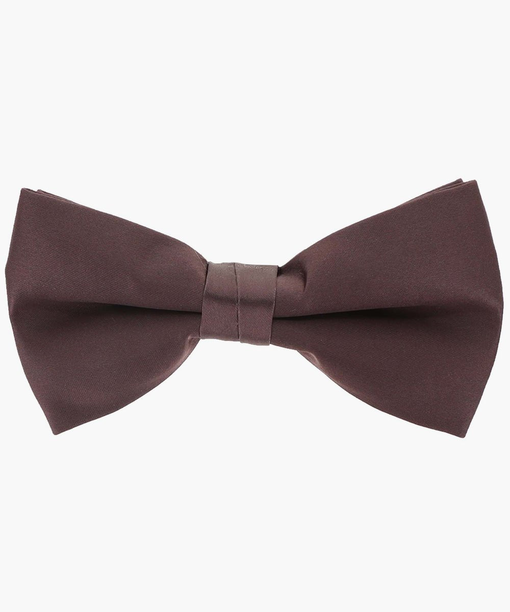 Vittorio Farina Men's Satin Bow Tie in Gift Box - basic - bow - tie - brown - Classy Cufflinks