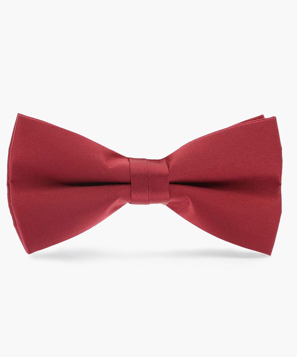 Vittorio Farina Men's Satin Bow Tie in Gift Box - basic - bow - tie - burgundy - Classy Cufflinks