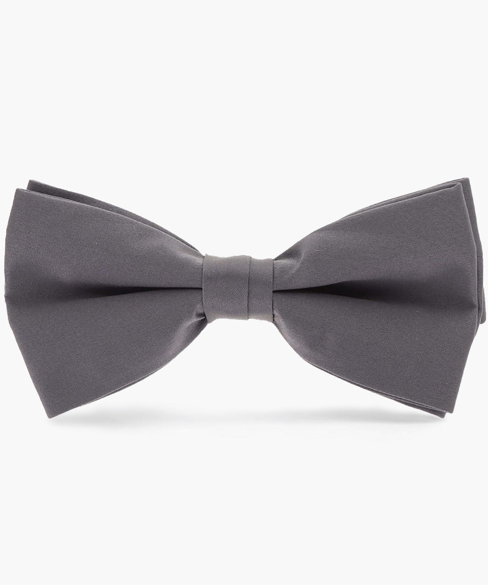 Vittorio Farina Men's Satin Bow Tie in Gift Box - basic - bow - tie - charcoal - Classy Cufflinks