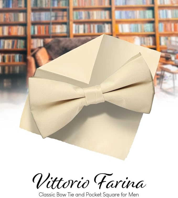 Vittorio Farina Classic Bow Tie &amp; Pocket Square - basic - bow - tie - hanky - aqua - Classy Cufflinks