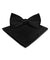 Vittorio Farina Men's Satin Bow Tie & Pocket Square in Gift Box - basic - bow - tie - hanky - black - Classy Cufflinks