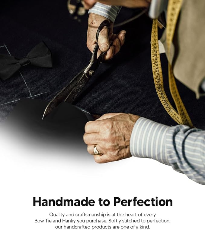 Vittorio Farina Classic Bow Tie &amp; Pocket Square - basic - bow - tie - hanky - black - Classy Cufflinks