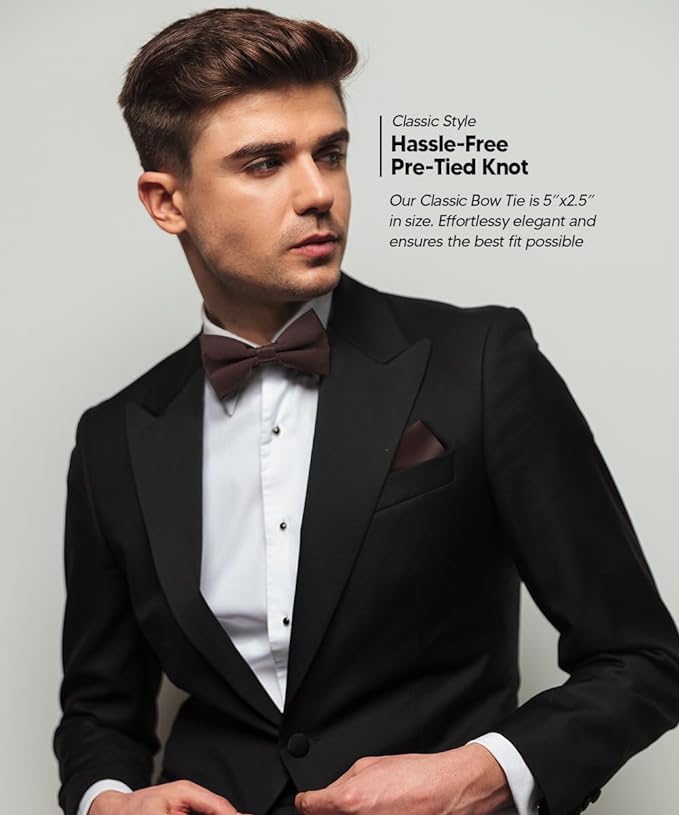 Vittorio Farina Classic Bow Tie &amp; Pocket Square - basic - bow - tie - hanky - blush - Classy Cufflinks