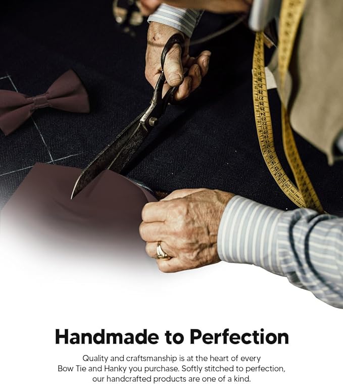 Vittorio Farina Classic Bow Tie &amp; Pocket Square - basic - bow - tie - hanky - blush - Classy Cufflinks