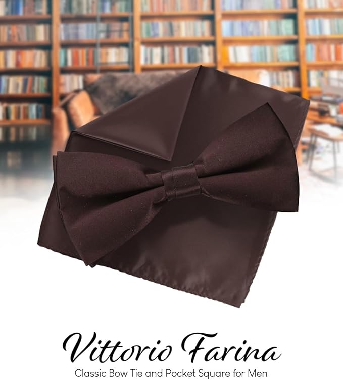 Vittorio Farina Classic Bow Tie & Pocket Square - basic - bow - tie - hanky - blush - Classy Cufflinks