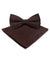 Vittorio Farina Men's Satin Bow Tie & Pocket Square in Gift Box - basic - bow - tie - hanky - brown - Classy Cufflinks