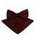 Vittorio Farina Men's Satin Bow Tie & Pocket Square in Gift Box - basic - bow - tie - hanky - burgundy - Classy Cufflinks