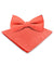 Vittorio Farina Men's Satin Bow Tie & Pocket Square in Gift Box - basic - bow - tie - hanky - coral - Classy Cufflinks