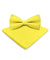 Vittorio Farina Men's Satin Bow Tie & Pocket Square in Gift Box - basic - bow - tie - hanky - lemon - Classy Cufflinks