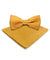 Vittorio Farina Men's Satin Bow Tie & Pocket Square in Gift Box - basic - bow - tie - hanky - mustard - Classy Cufflinks
